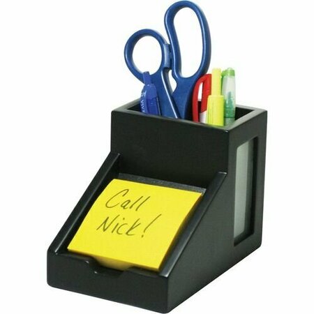 VICTOR TECHNOLOGY Victor 95055, Midnight Black Collection Pencil Cup With Note Holder, 4 X 6 3/10 X 4 1/2, Wood VCT95055